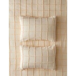 Tufted Grid King Size Sham Set (2) - NWT